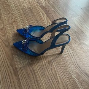 Blue High Heels size 10 or 11 with a 2.5 inch heel